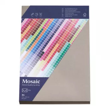 Buste Artoz Papier Mosaic DIN B6 senza finestra, cemento, con gommatura, 20 pezzi