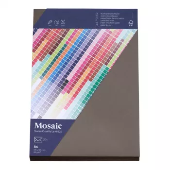 Buste Artoz Papier Mosaic DIN B6 senza finestra grafite con gommatura confezione da 20
