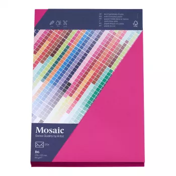 Buste Artoz Papier Mosaic DIN B6 senza finestra fucsia con gommatura 20 pezzi