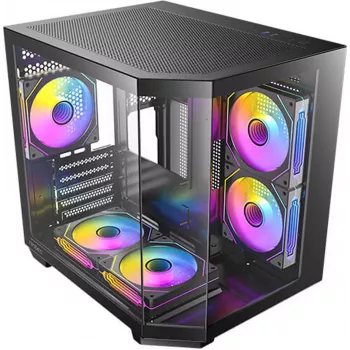 Antec CX M2 ARGB B case Micro-ATX Tower, nero, vetro temperato, 5 ventole ARGB da 120mm