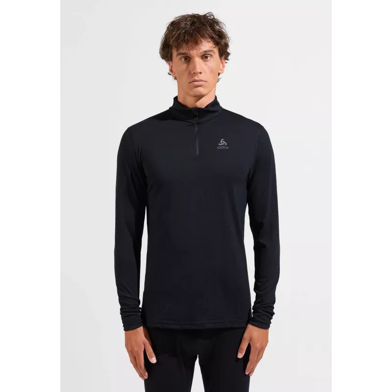 Maglia baselayer Odlo Merino 200 BL Top Turtle Neck LS Half Zip - nero, taglia M