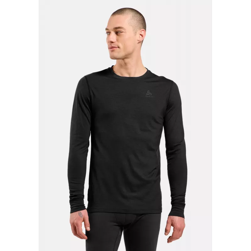 Maglia baselayer Odlo Merino 200 BL Top Crew Neck LS - nero, taglia XL