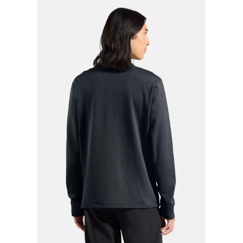 Odlo Grid Fleece Mid Layer Full Zip giacca - Black Melange, Taglia L