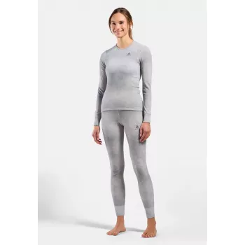 Odlo Active Warm X Pow BL Bottom pantalone lungo strato base - grigio argento, taglia S