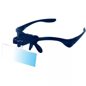 Discovery Crafts DGL 40 visiera con lenti d'ingrandimento - 3 lenti intercambiabili, illuminazione LED, lente d'ingrandimento a mano