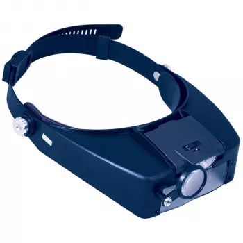 Discovery Crafts DHD 20 lente d'ingrandimento da testa con 6 lenti intercambiabili, illuminazione LED, nero/grigio