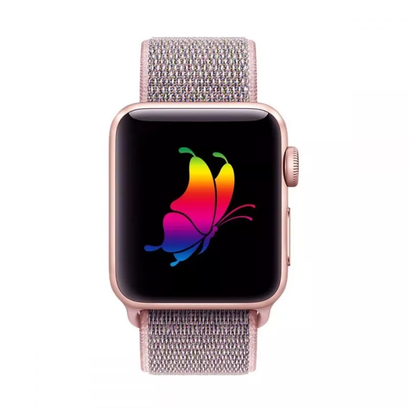 TECH-PROTECT Nylon Apple Watch 4 / 5 / 6 / 7 / 8 / SE (38 / 40 / 41 mm) cinturino Sport Loop rosa sand