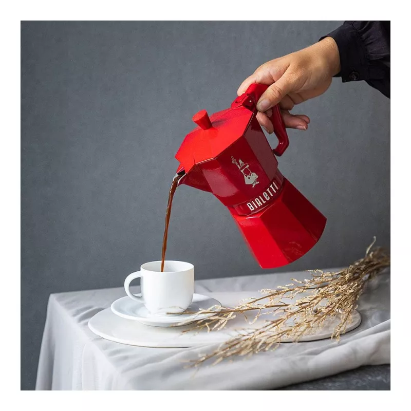 Caffettiera per piano cottura Bialetti Moka Exclusive 3 tazze rossa (9055)