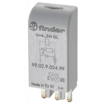 Finder Modulo indicatore LED verde con diodo 6-24 VDC per zoccoli serie 95 99.02.9.024.99