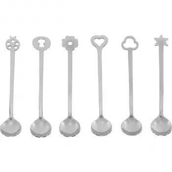 Sambonet New Portafortuna Inox Set 6 cucchiai da portata