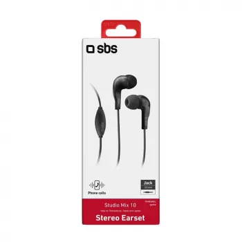 SBS TEINEARKL Auricolare in-ear con microfono - Nero - Con filo - Cavo 1,2 m - Jack 3,5 mm - Telefonate e musica