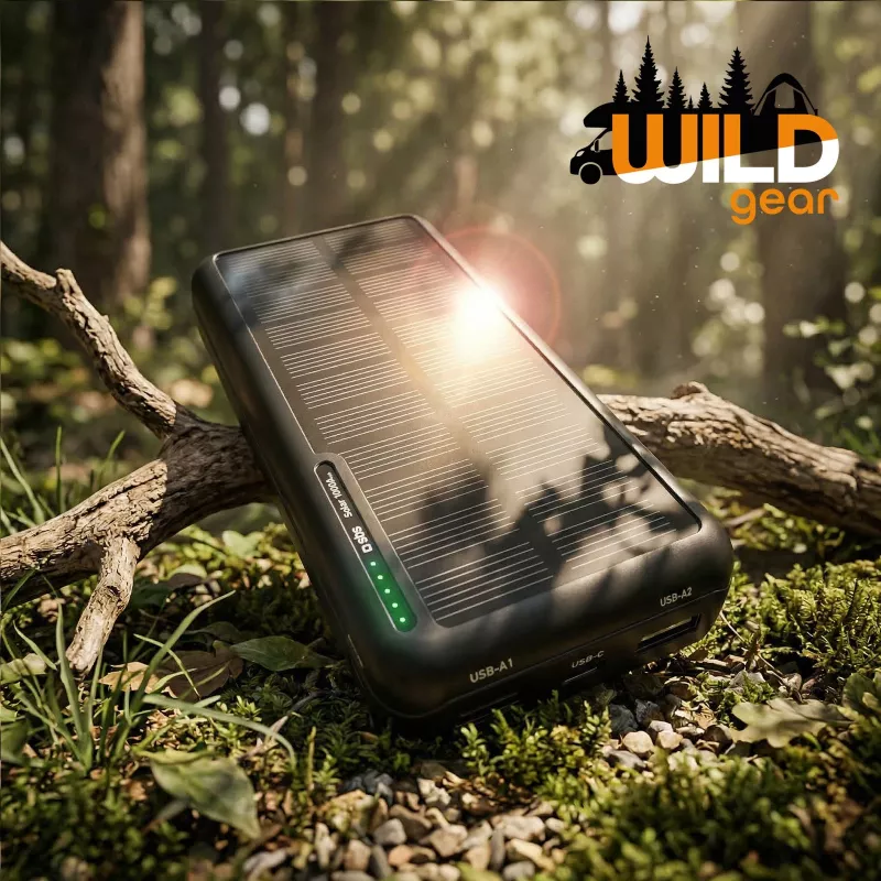 SBS Solar Power Bank USB/USB-C 10000 mAh nero