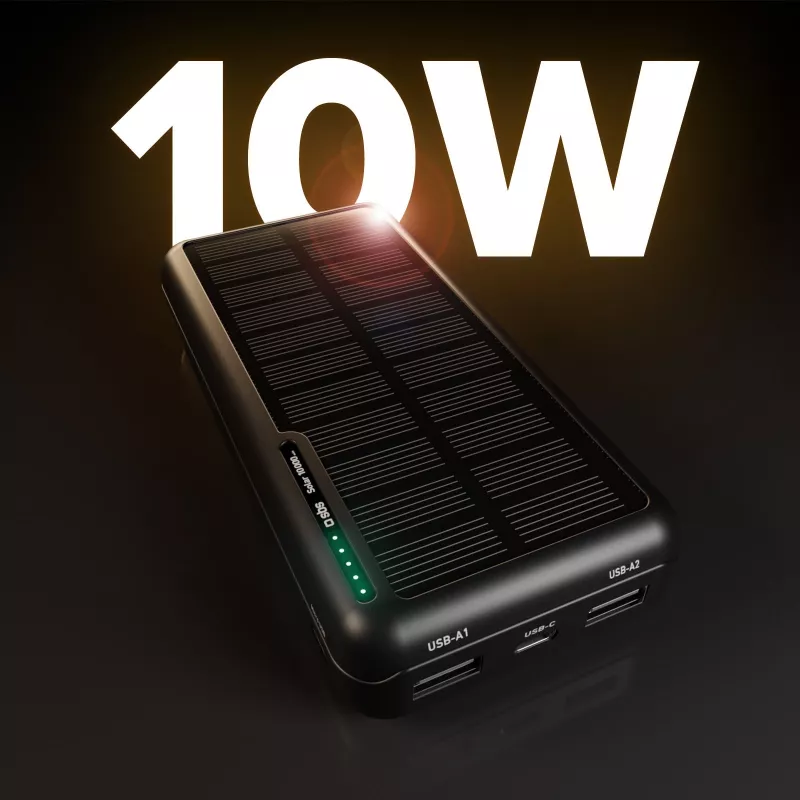 SBS Solar Power Bank USB/USB-C 10000 mAh nero