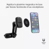 SBS supporto auto magnetico doppia clip per smartphone - supporto universale con forti magneti al neodimio, rotazione 360°, nero