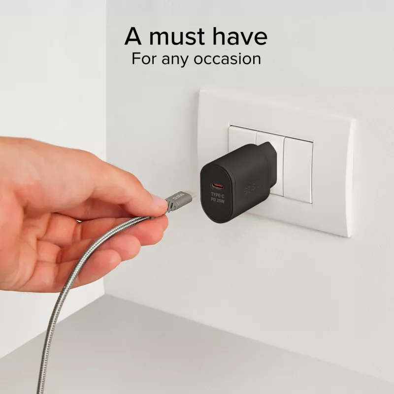 SBS TETR1CPD25 caricabatterie da parete USB-C 25W Power Delivery - nero