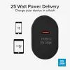 SBS TETR1CPD25 caricabatterie da parete USB-C 25W Power Delivery - nero