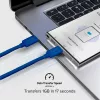 SBS TECABLE TISSUE TCCB cavo USB-C a USB-C 1,5m 60W intrecciato - blu