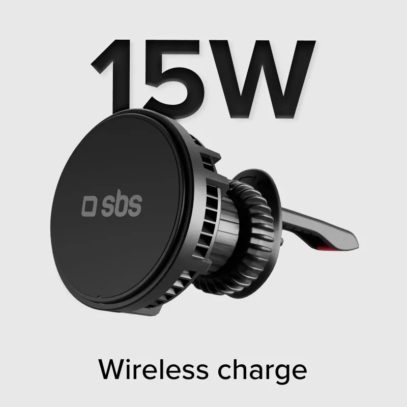 SBS TESUPFANWIR15W caricabatterie wireless auto Qi 15W con ventola di raffreddamento - nero