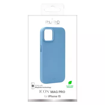 Puro ICON Mag Pro cover per Apple iPhone 15 6,1 pollici MagSafe azzurro PUIPC1561ICONMPLBL