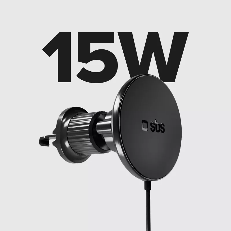 SBS MagSafe Magnetic 15W Wireless Car Charger - nero