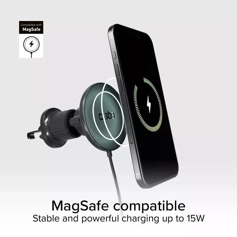 SBS MagSafe Magnetic 15W Wireless Car Charger - nero