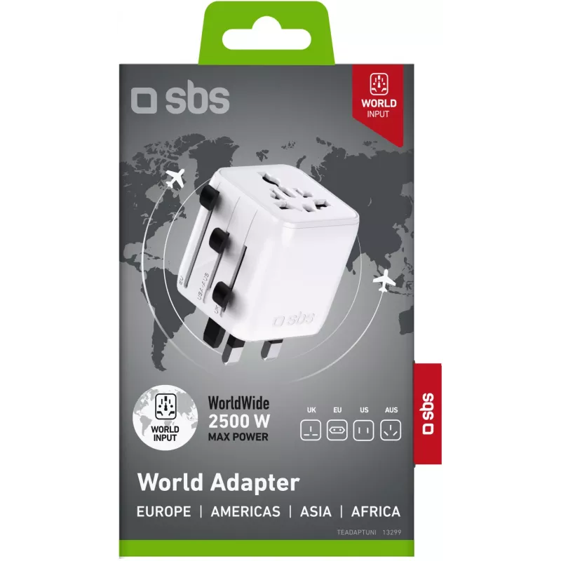 SBS TEADAPTUNI adattatore universale da viaggio - bianco