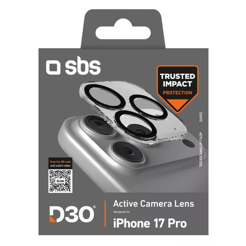 SBS protezione in vetro per fotocamera con D3O per iPhone 17 Pro
