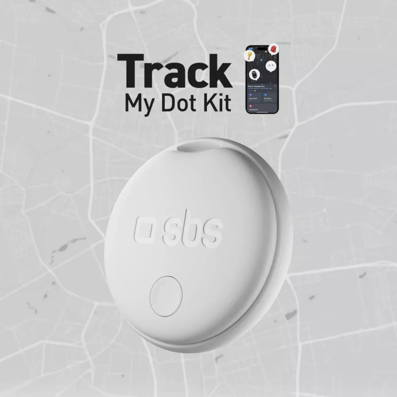 SBS Track My Circle tracker compatibile con Apple Find My - confezione da 4 - bianco