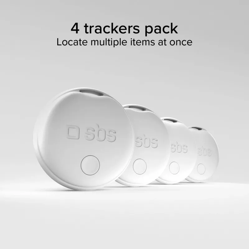 SBS Track My Circle tracker compatibile con Apple Find My - confezione da 4 - bianco