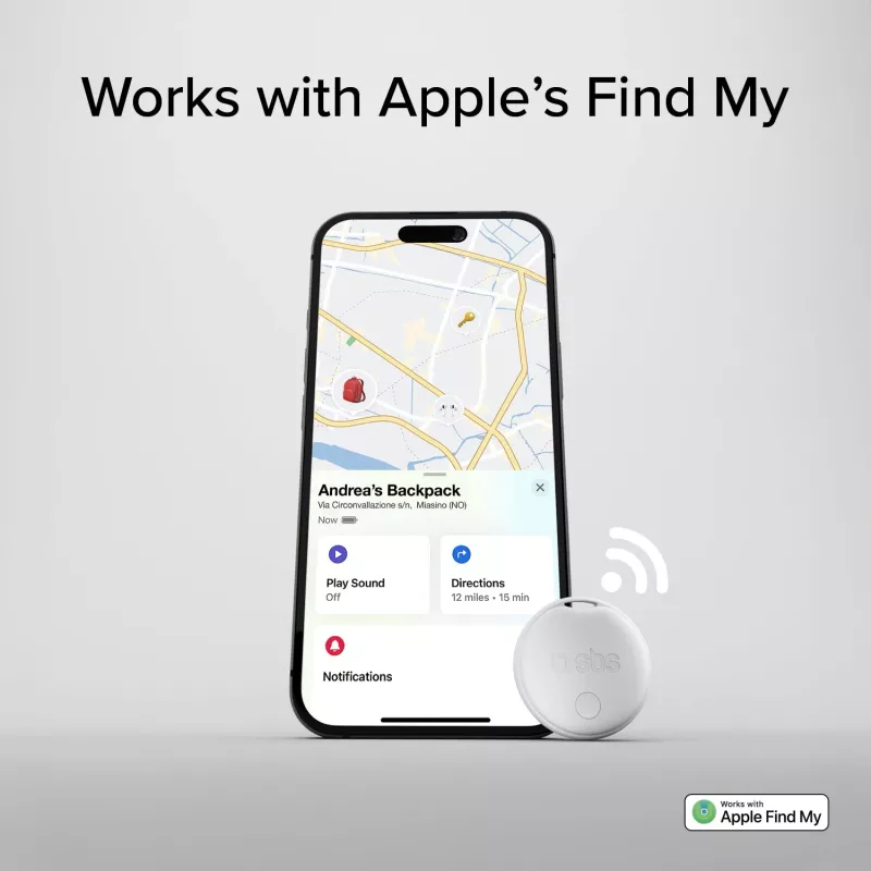 SBS Track My Circle tracker compatibile con Apple Find My - confezione da 4 - bianco