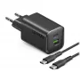 STEP BY STEP SBS caricabatterie USB-C 65W con 1x USB-C e 1x USB-A, nero, cavo USB-C da 1,5 m