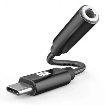 TECHLY adattatore USB-C a 3,5mm audio con DAC, 12cm, nero