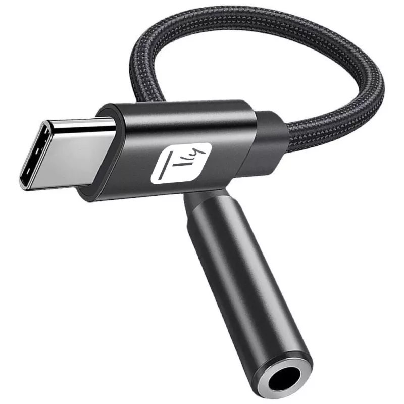 TECHLY adattatore USB-C a 3,5mm audio con DAC, 12cm, nero