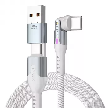 STATIK PowerPivot Pro cavo USB-C rotante 2-in-1 bianco 2m