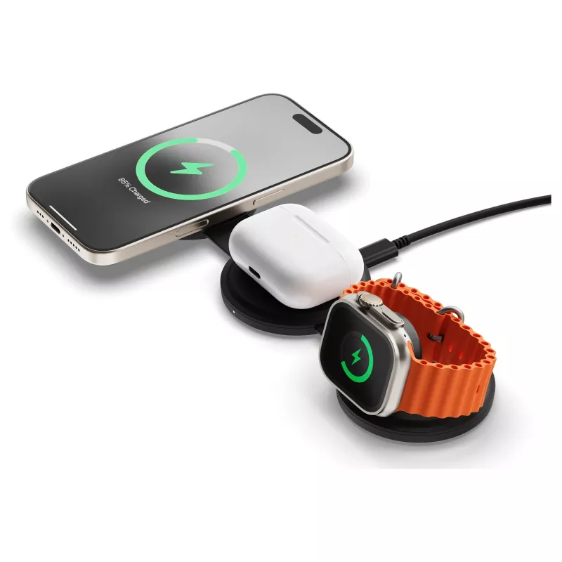 Satechi OntheGo Caricatore wireless 3-in-1 con Qi2, nero, 15W, ST-QTG31K