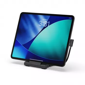 Satechi On-the-Go Hub con supporto pieghevole - USB-C 100W PD, USB-C 10 Gbps, USB-A 10 Gbps, lettore schede micro/SD 312 MB/s, jack 3.5mm, HDMI 4K (Space Gray)