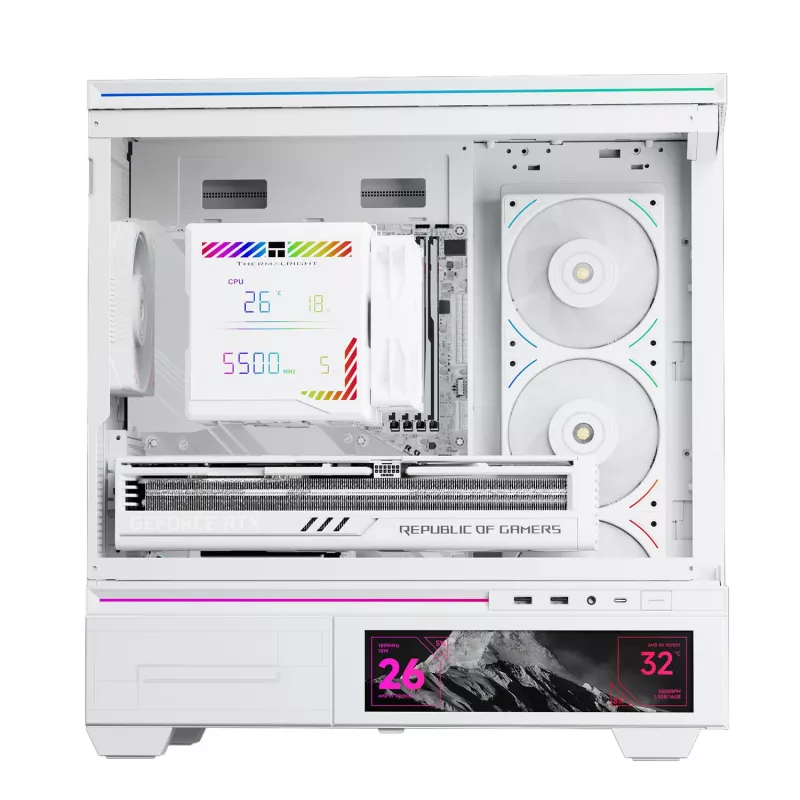 Thermalright Peerless Assassin 140 Digital White dissipatore ad aria per CPU a doppia torre, 7 heatpipe, 2 ventole PWM da 140 mm, LED bianco, Intel/AMD