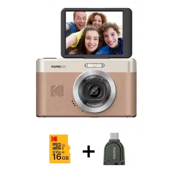 Kodak PixPro C1 fotocamera digitale marrone + scheda di memoria 16GB
