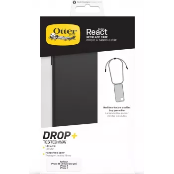 OtterBox React Series cover posteriore con cinturino per Apple iPhone 7/8/SE (2ª/3ª gen.) - Nero