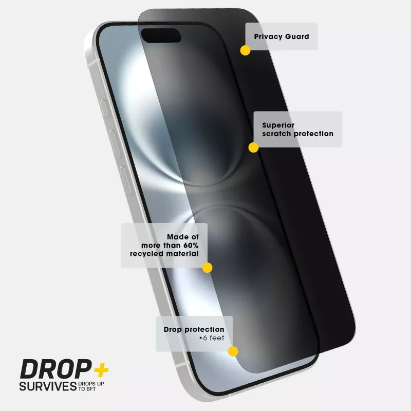 OtterBox Premium Pro Privacy Glass per iPhone 16 Pro Clear