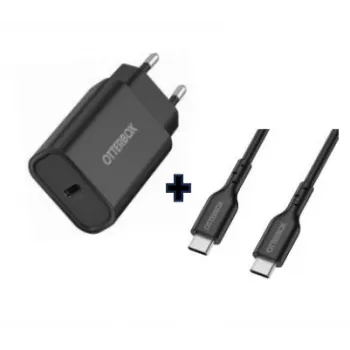 OtterBox caricabatterie da parete EU USB-C 30W con cavo USB-C a USB-C Bundle
