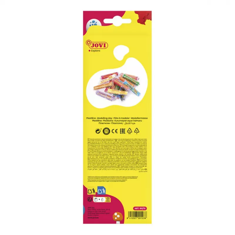 JOVI Plastilina pasta modellabile colori misti 15 colori da 15 g