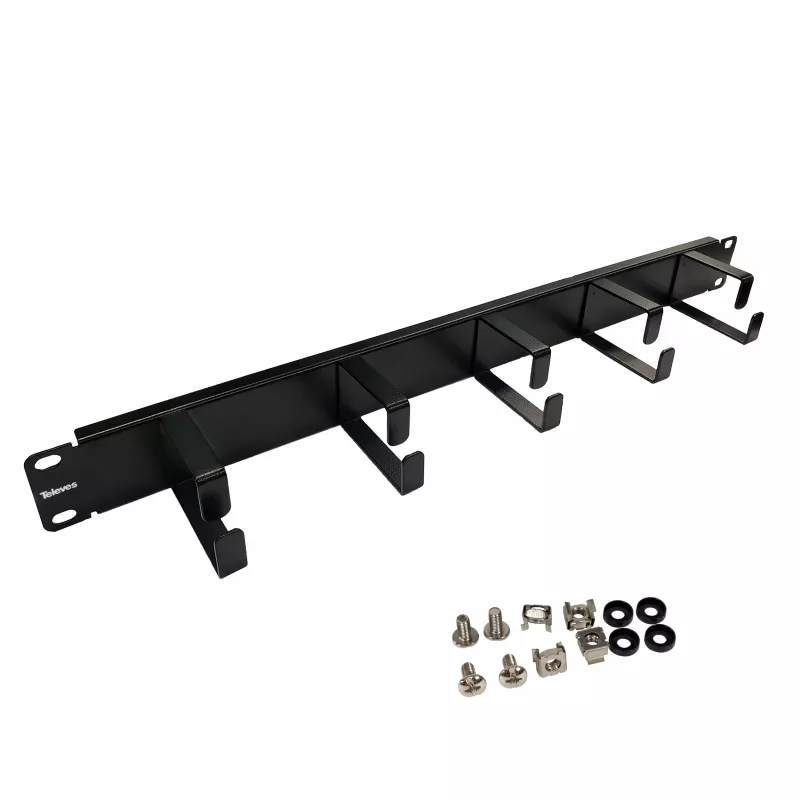 Televes UKO5R Pannello frontale 19 pollici 1U con 5 passacavi, grigio chiaro