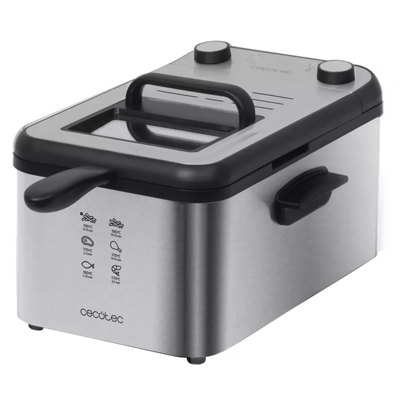 Cecotec CleanFry Infinity 3000 Full Inox friggitrice, capacità olio 3L, capacità alimenti 1kg, 2400W, acciaio inox