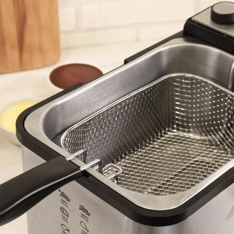 Cecotec CleanFry Infinity 3000 Full Inox friggitrice, capacità olio 3L, capacità alimenti 1kg, 2400W, acciaio inox