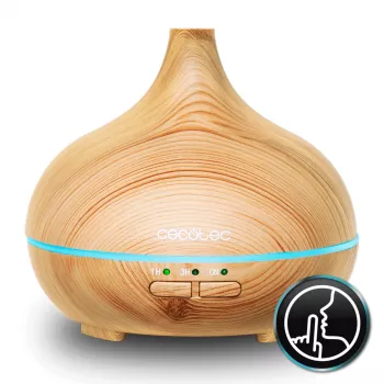 Cecotec Pure Aroma 150 Yang diffusore di aromi ad ultrasuoni, 150 ml, LED 7 colori, effetto legno