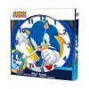 Orologio da parete per bambini Sonic The Hedgehog 25 cm rotondo in plastica analogico al quarzo multicolore