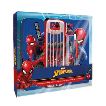 Set di cancelleria scolastica 11 in 1 per bambini Spider-Man con astuccio, pastelli, quaderno A5 e altro
