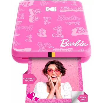 KODAK Step Slim Barbie stampante fotografica istantanea - Bluetooth 5.0, tecnologia ZINK Zero Ink, stampe 2x3 pollici, Barbie Pink