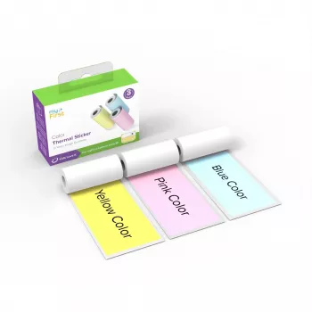 myFirst Camera Insta Wi ricambi carta adesiva termica - 3 rotoli (rosa, blu, giallo) - lunghezza totale 9 m